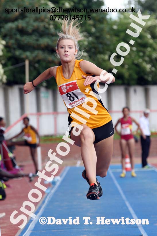 Inter girls triple jump, English Schools Track and Field. Photo: David T. Hewitson/Sports for All Pics